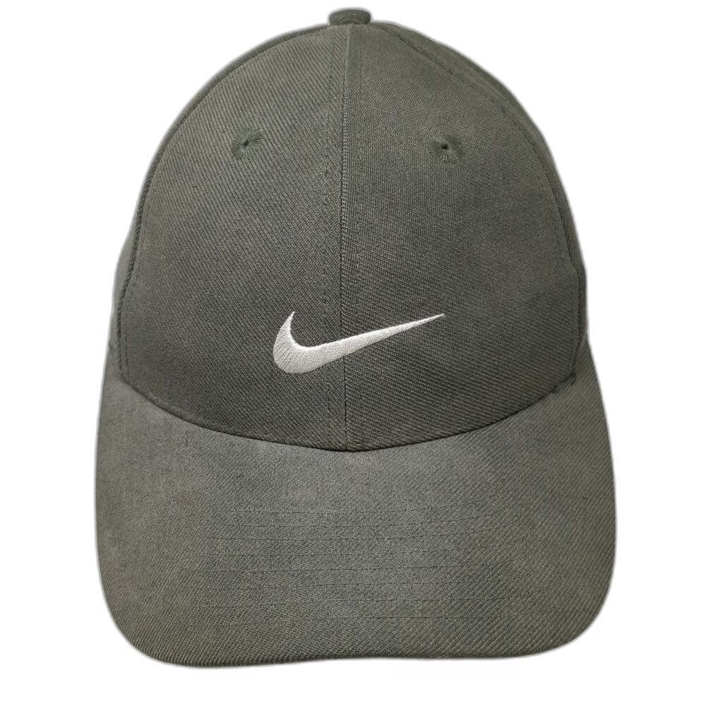 Nike Baseball Cap Green 6 7/8 Fitted Wool Blend Swoosh Logo Hat Vintage Red Tag